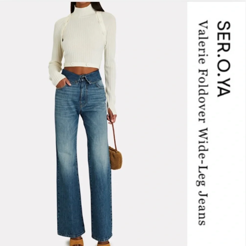 SER.O.YA Valerie Foldover Wild leg Jeans 24 - Picture 1 of 12